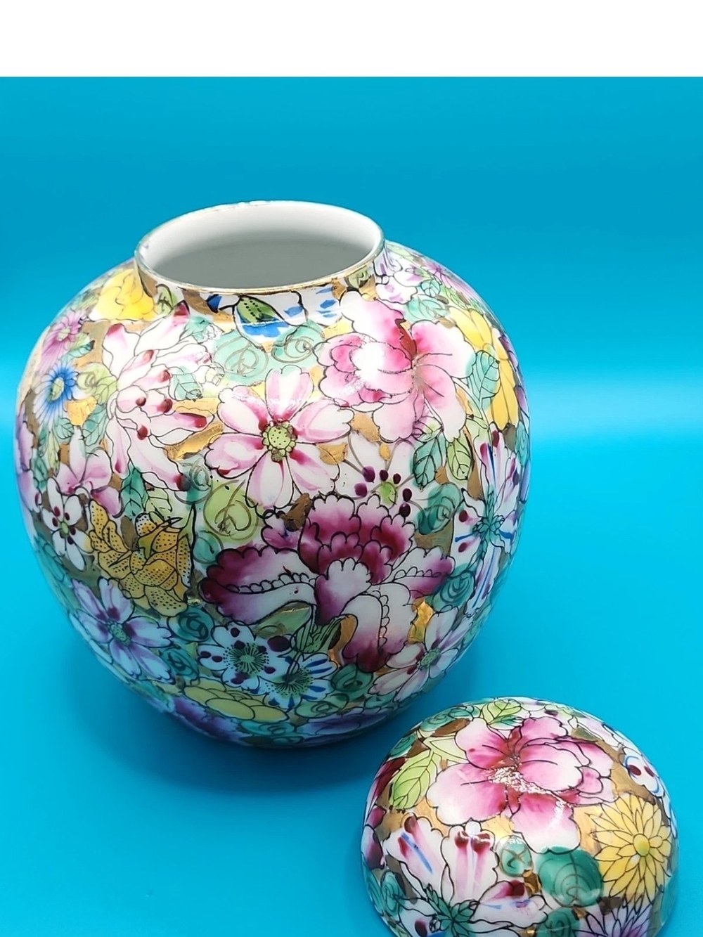 MC Chinese Jingdezhen Millefleurs Porcelain Ginger Jar Guangming Factory Mark